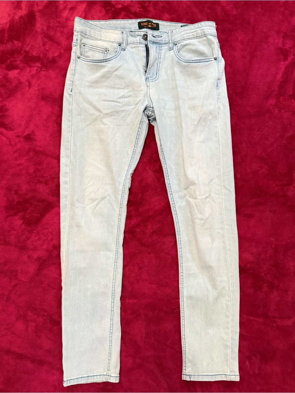 Ring of Fire Men's Slim Jeans in Light Blue